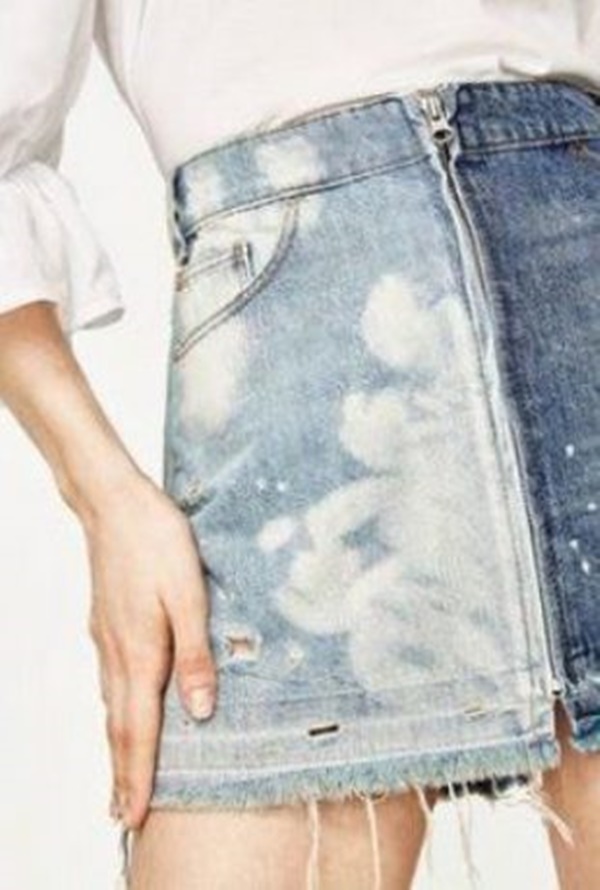 Как сшить юбку из джинсов ― мини юбка без характерного треугольника