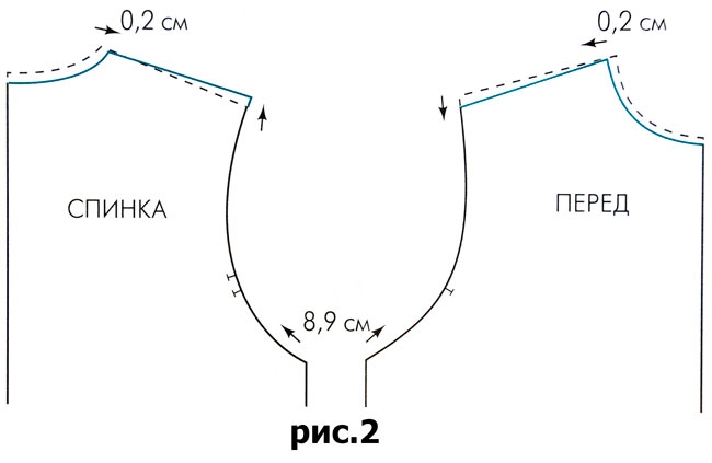 Построение рукава к блузке среднего объема